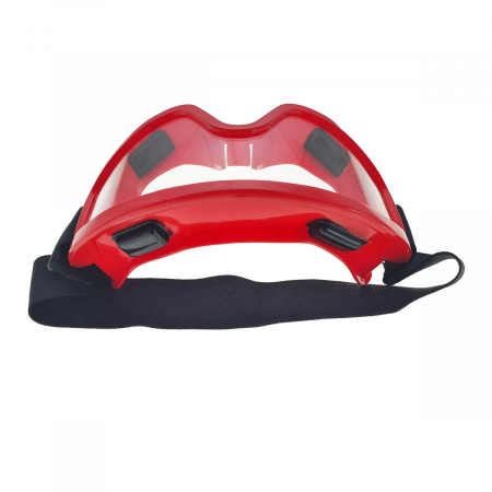Ochelari panoramici de protectie tip masca, prindere cu banda elastica ajustabila, rama rosie PVC cu silicon pentru etansare [5]