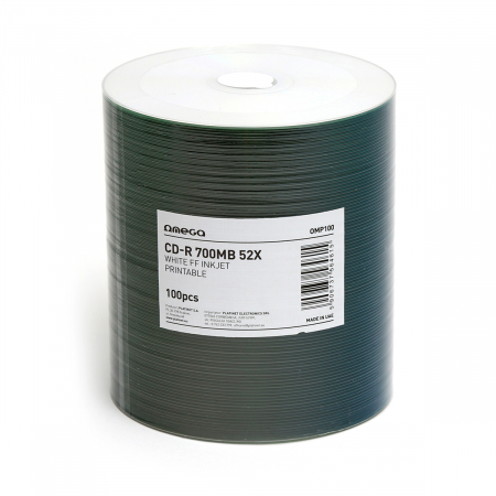 CD-R printabil - OMEGA CD-R 700MB  WHITE INKJET PRINTABLE FF 52X SET*100 [56461]