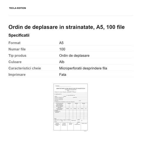 Ordin de deplasare in strainatate, A5, 100 file [2]
