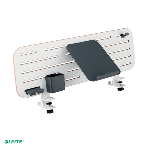 Birou & Ergonomie - Organizator vertical de birou Leitz Ergo cu suport pentru laptop, 80x25 cm, cu 3 accesorii, pentru blat de maxim 35 mm
