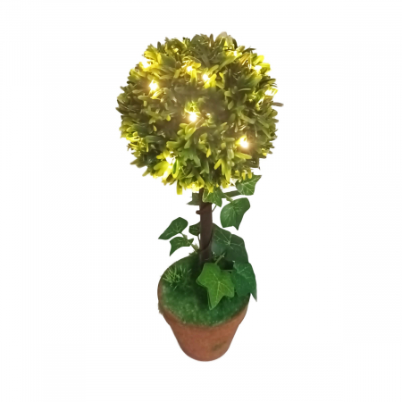 Decoratiuni luminoase - Ornament artificial Buxus, 25 led-uri, 43cm, pentru interior
