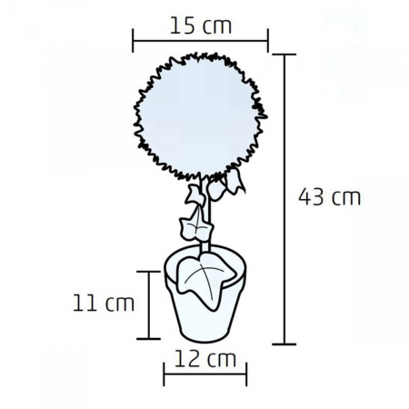 Ornament artificial Buxus, 25 led-uri, 43cm, pentru interior [2]