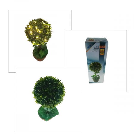 Ornament artificial Buxus, 25 led-uri, 43cm, pentru interior [3]