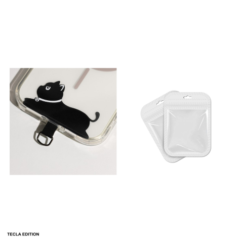 Ornament telefon cu design Cat, cu insertie din nailon sub carcasa husei, cu inel metalic de prindere exterior pentru atasarea la snur, lant sau curea si personalizare [3]