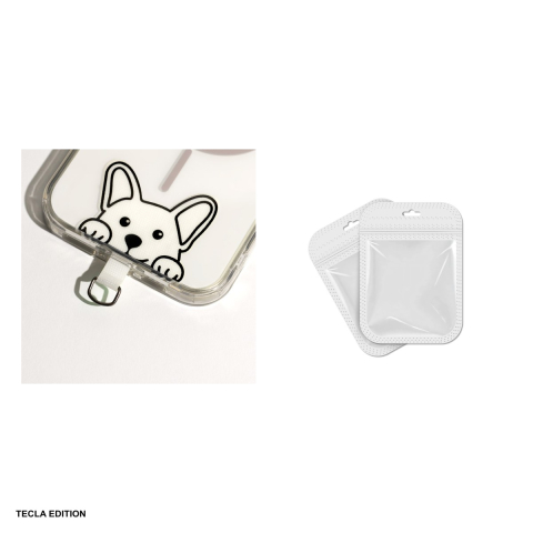 Ornament telefon cu design Dog, cu insertie din nailon sub carcasa husei, cu inel metalic de prindere exterior pentru atasarea la snur, lant sau curea si personalizare [3]