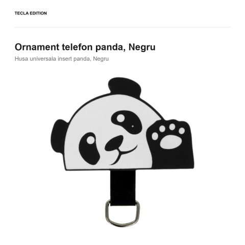 Ornament telefon urs panda, Negru [1]