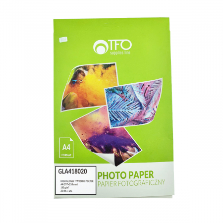 Hartie Foto - Pachet 20 coli hartie foto A4, 180g/m2, lucioasa, GLA418020, TFO High Glossy, albe