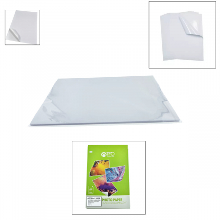 Pachet 20 coli hartie foto autoadeziva A4, 120g/m2, lucioasa, ADGLA412020, TFO Self-Adhesive, albe [1]