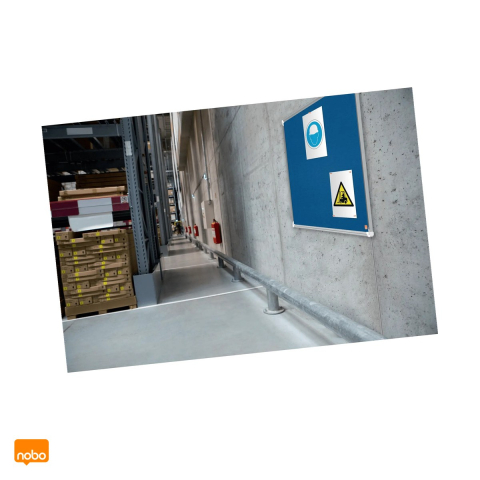 Birotica papetarie - Panou din pluta Nobo Premium Plus, rama din aluminiu, montare prin colturi, pentru prinderea notitelor, 90x60 cm, albastru