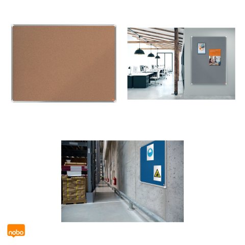Panou din pluta Nobo Premium Plus, rama din aluminiu, montare prin colturi, suprafata care se reface singura, 90x120 cm, maro [3]