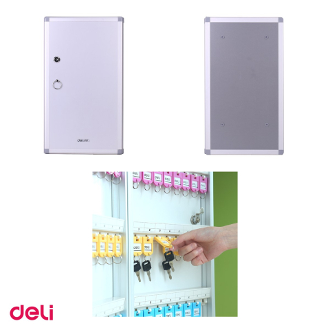 Panou metalic pentru 48 chei Deli, din aliaj de aluminiu, gri, 276x480x63 mm [3]