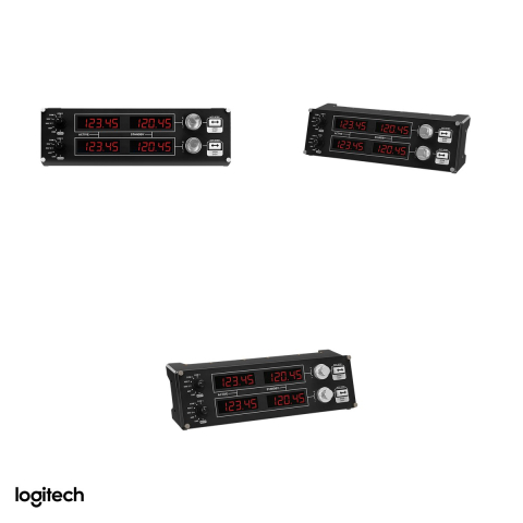 Panou radio Logitech G Flight Sim Radio Panel pentru simulatoare de zbor, 4 afisaje LED, COM, NAV, DME, ADF, XPDR, USB, negru, 945-000011 [3]