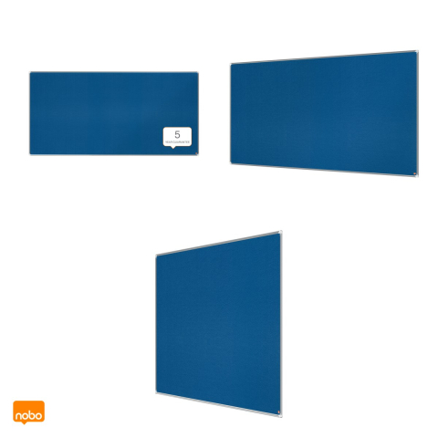 Panou textil Nobo Premium Plus, rama stilata, montare pe perete prin colturi, 240x120 cm, albastru [3]
