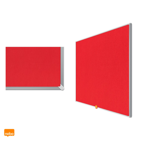 Panou textil Nobo Widescreen 40 inch, rama din aluminiu, sistem de montaj ascuns InvisaMount, 898x510 mm, rosu [3]