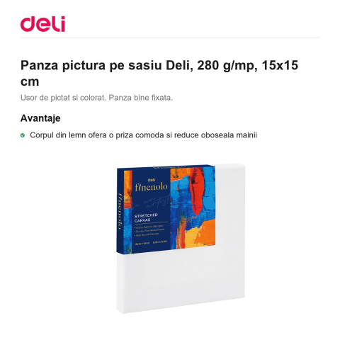 Panza pictura pe sasiu Deli, 280 g/mp, 15x15 cm [1]
