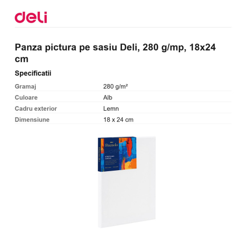 Panza pictura pe sasiu Deli, 280 g/mp, 18x24 cm [2]