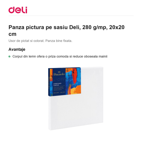 Panza pictura pe sasiu Deli, 280 g/mp, 20x20 cm [1]