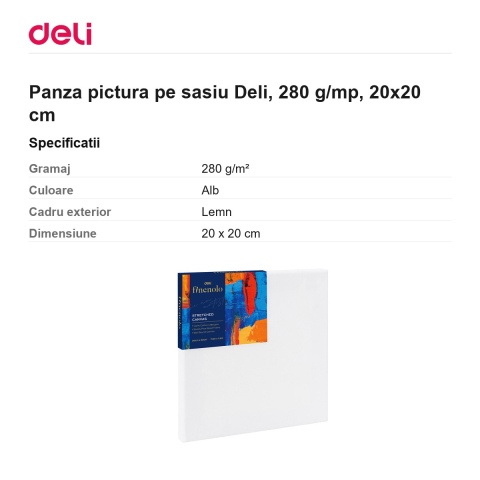Panza pictura pe sasiu Deli, 280 g/mp, 20x20 cm [2]