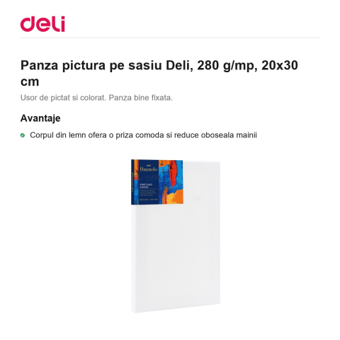 Panza pictura pe sasiu Deli, 280 g/mp, 20x30 cm [1]