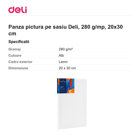 Panza pictura pe sasiu Deli, 280 g/mp, 20x30 cm [2]