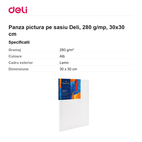 Panza pictura pe sasiu Deli, 280 g/mp, 30x30 cm [2]