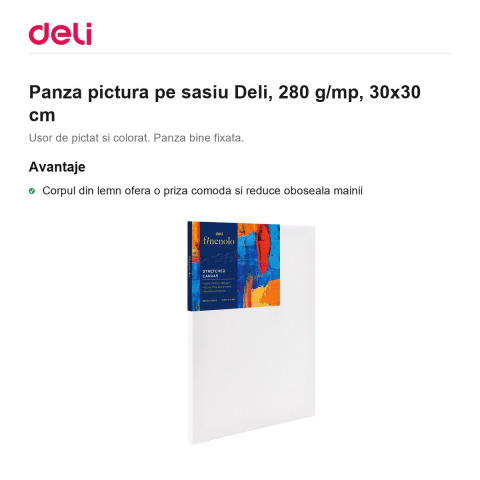 Panza pictura pe sasiu Deli, 280 g/mp, 30x30 cm [1]