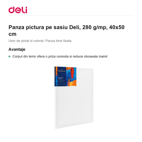 Panza pictura pe sasiu Deli, 280 g/mp, 40x50 cm [1]