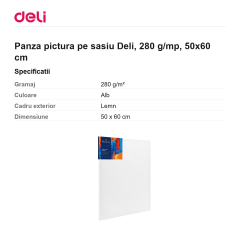 Panza pictura pe sasiu Deli, 280 g/mp, 50x60 cm [2]