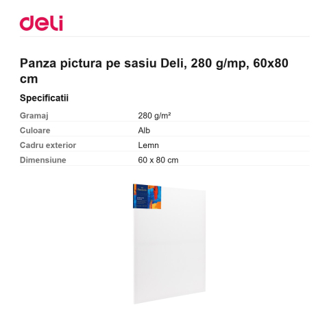 Panza pictura pe sasiu Deli, 280 g/mp, 60x80 cm [2]