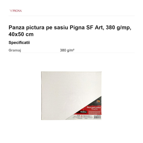 Panza pictura pe sasiu Pigna SF Art, 380 g/mp, 40x50 cm [2]
