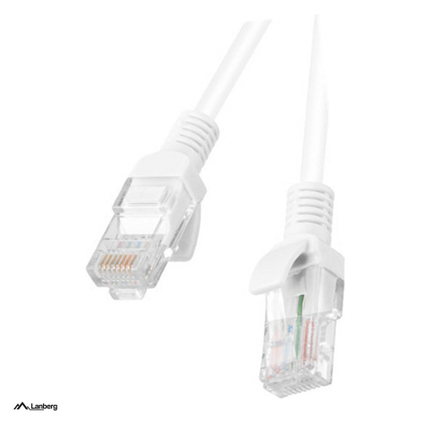 Conectica IT - Patchcord de retea Lanberg Cat.5e U/UTP, 3 m, RJ45, conductor CCA, 100 MHz, pana la 1 Gb/s, testat Fluke, alb, PCU5-10CC-0300-W