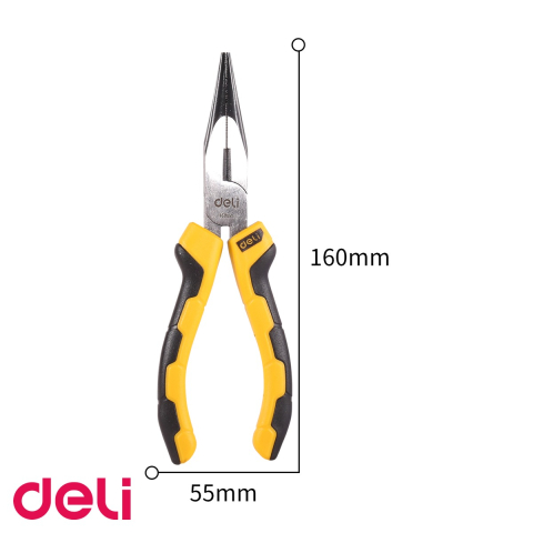 Patent cu varf lung 6 inch Deli, otel forjat carbon inalt, pentru taiere si prindere de precizie [3]