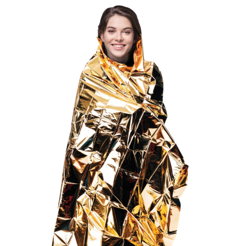 Patura Termica de Supravietuire Setty SKT-01, Argintiu-Auriu, 160x210 cm, pentru Prim Ajutor, Sport si Activitati Outdoor, cu Protectie contra Hipotermiei si Hipertermiei [4]