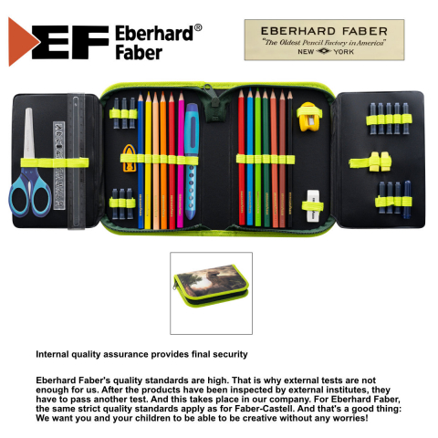 Penar Eberhard Faber model Dinozauri, echipat 42 piese, 19,6 x 13,2 x 3,4 cm, cu fermoar, asortat [4]