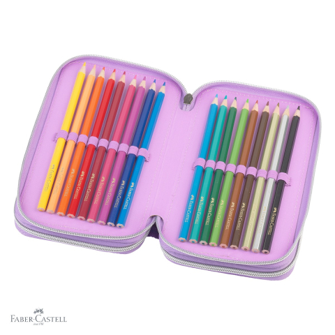 Penar echipat Faber-Castell, design unicorn, 44 piese, 3 compartimente cu fermoar, pentru scoala [3]