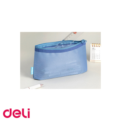 Penar etui mesh textil Deli 67058F, inchidere fermoar, pentru scoala si birou [4]