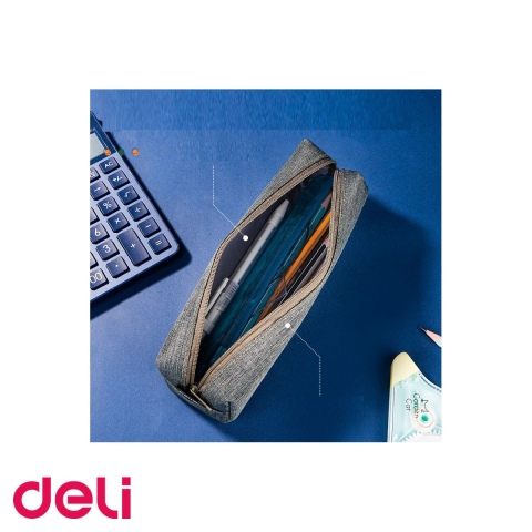 Penar etui tubular Deli Benetil, cu fermoar, culori asortate, pentru scoala [4]