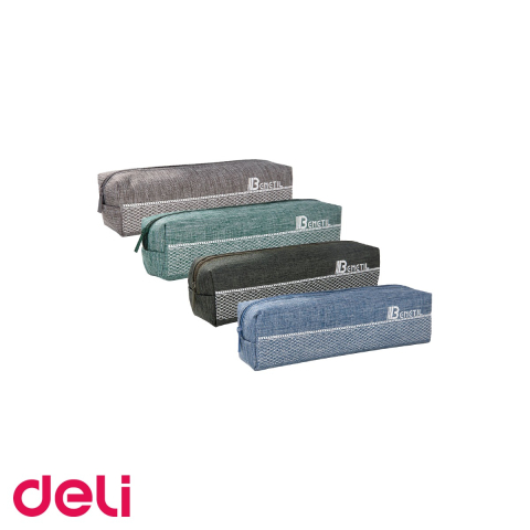 Penare scolare - Penar etui tubular Deli Benetil, cu fermoar, culori asortate, pentru scoala