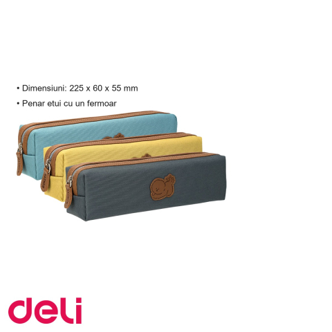 Penar etui tubular Deli Cute Dog, cu fermoar, culori asortate, pentru scoala [2]
