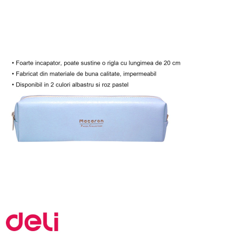 Penar etui tubular Deli Macarons, design compact impermeabil, pentru scoala [2]