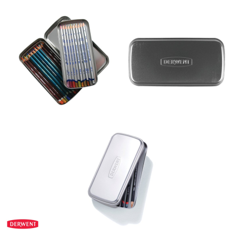 Penar metalic Derwent Professional cu despartitor, argintiu [3]