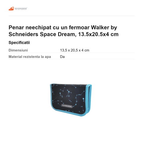 Penar neechipat cu un fermoar Walker by Schneiders Space Dream, 13.5x20.5x4 cm [2]