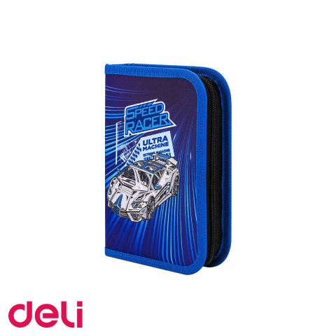 Penare scolare - Penar neechipat Deli Racer, 1 fermoar, material poliester, pentru scoala si birou