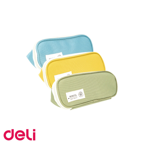 Penare scolare - Penar oval compartimentat Deli Benetil, incapator, culori asortate, pentru scoala