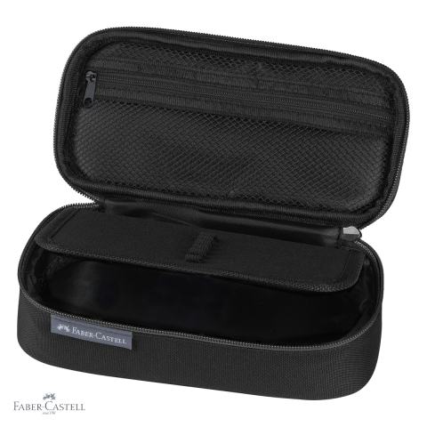 Penar oval neechipat Faber-Castell 2024, design modern negru, cu buzunar suplimentar, pentru scoala si birou [3]