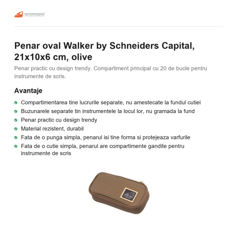 Penar oval Walker by Schneiders Capital, 21x10x6 cm, olive [1]