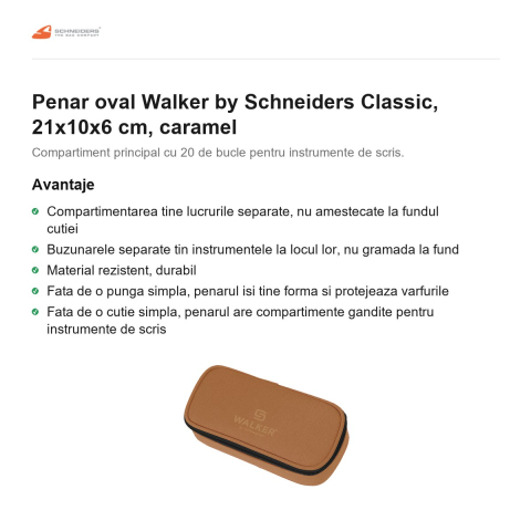 Penar oval Walker by Schneiders Classic, 21x10x6 cm, caramel [1]