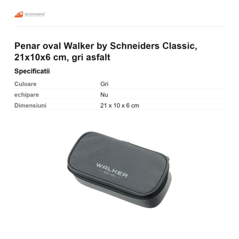 Penar oval Walker by Schneiders Classic, 21x10x6 cm, gri asfalt [2]