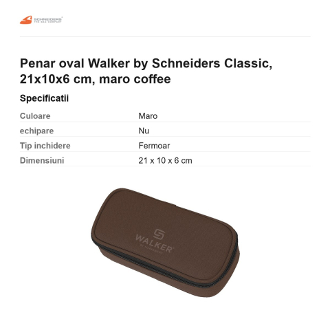 Penar oval Walker by Schneiders Classic, 21x10x6 cm, maro coffee [2]