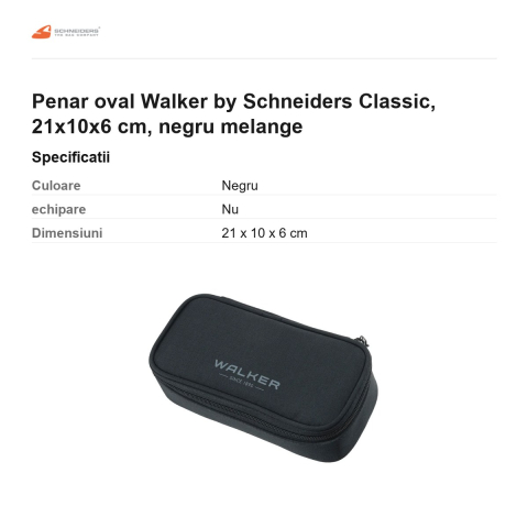 Penar oval Walker by Schneiders Classic, 21x10x6 cm, negru melange [2]